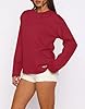 OGBK Womens Long Sleeve T Shirts Regular Loose Fit Sweatshirts Crewneck Plain Cotton Tshirt Fashion Fall Going Out Tops Casual Basic Tees(Wine Red,XXL) #1