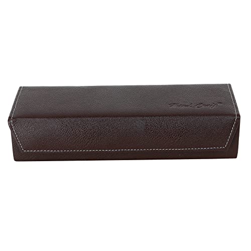 Hard Craft Watch Organizer Holder Jewelry Accessories Display Storage Case Watch Organiser Collection Box 5 Slots In PU Leather For Men Women Rust Color