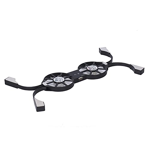Base de enfriamiento para laptop, ventilador plegable de 80x15 mm para oficina y hogar, soporte con disipador de calor para gaming (Negro) miniatura 7