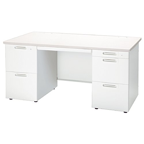 【メーカー配送・設置・組立】プラス デスク LA ベーシックタイプ 両袖机 2段袖×A-3段袖 LA-147A-32 ホワイト/ホワイト 671300