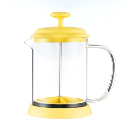 Vidrio de borosilicato para prensa francesa para preparar tus bebidas favoritas en casa o durante viajes (amarillo)