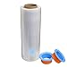BOMEI PACK Stretchfolie Palettenfolie mit Drehbarer Hülse, Handfolie Wickelfolie, 18my x 380mm x 450m, Packfolie Transparent, 1 Rolle