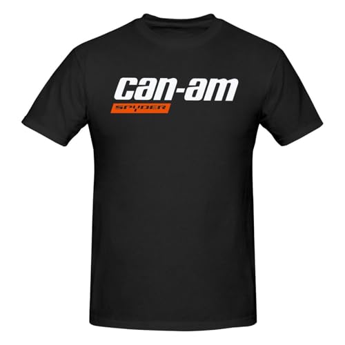 Can and am Casual Short Sleeved Men's Pure Cotton Round Neck T-Shirt Black