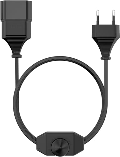PABANCE Regolatore di luminosità LED, Cavo per lampada da 2M con interruttore dimmer, Regolabile a piacere (regolatore girevole con cavo) per lampadine a LED, 1-60 Watt, interruttore dimmer - Nero