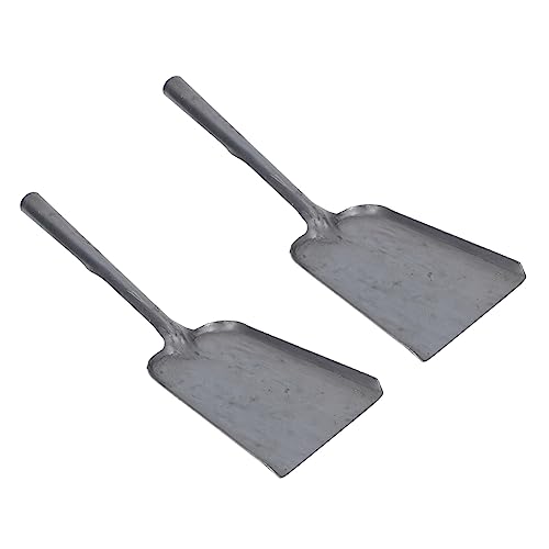 LOEFLIFA 2 Pezzi Paletta Manuale Per Cenere e Carbone Resistente e Durevole Design Per Manico in Legno Multiuso Per Spazzatura e Spargimento