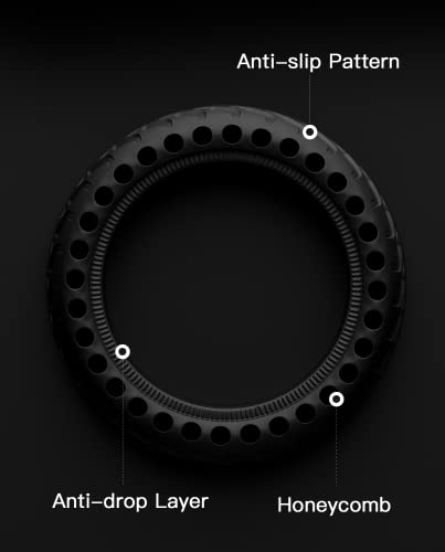 Stio Rubber Solid Tire 8.5 Inch For Gotrax Gxl V2/Xr/Apex Xl Hiboy S2/S2R Xiaomi M365/Pro Kick Scooter Front/Rear Tyre Shock Absorption Honeycomb Explosion-Proof Replacement Accessories 2Pcs #TOP1