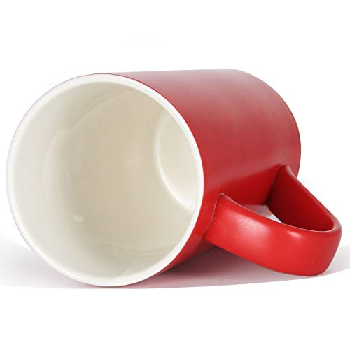 Smilatte 20 Oz Large Coffee Mugs, M007 Plain Blank Tall Ceramic Cup With Handle For Dad Men, Set Of 4, Red #TOP2