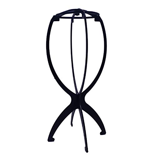 Henniu Suporte para exibição de peruca Suporte para peruca portátil seco e úmido destacável (preto)