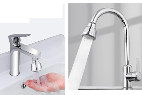Image of Kitchen Faucet Aerator - Faucet Spray Head Replacement 360 Rotatable,Stainless Steel 3 Flow Modes,Anti-Splash,Water Saving Sink Faucet (Medium, Pack of 1)