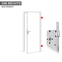BKS Türschloss BB-Schloss Klasse 1 Dornmaß 55 mm Stulp 20 mm DIN Rechts Entfernung 72 mm Buntbart Einsteckschloss aus Stahl mit Kunststoff-Falle von SOTECH für Zimmertüren – Ansicht 2