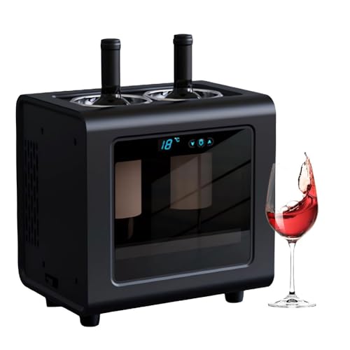 Enfriador eléctrico de botellas de vino, refrigerador enfriador de vino para encimera con botón táctil LED y control de termostato inteligente, diseño independiente de refrigeración termoeléctrica