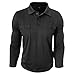 Polo T Shirt, Men Casual Shirts, Long Sleeve Golf for Work Athletic Collared T-Shirts Workout Shirts Y2K Tops (L, Black)
