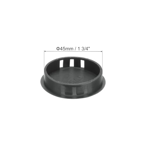 Image of MECCANIXITY 64PCS 45mm(1 3 /4 inch) Dark Grey Plastic Hole Plugs, Flush Type Panel Hole Plugs Insert End Caps for Locking Hole Tubes Furniture Cabinet