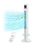 Tower Fan 44 inch,Oscillating Tower Fan for Home,Tower Fan with Remote Control,Quiet Fan for Bedroom,Floor Fan,Bladeless Fan with 3 Modes and 3 Speeds,7.5h Timer