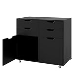 Utilisation Polyvalente - Plus qu'une simple commode, il peut également servir de classeur, adapté à divers environnements tels que le salon, l’entrée ou le bureau. Il répond à divers besoins de rangement et constitue un choix idéal pour les espaces à la maison et au bureau.