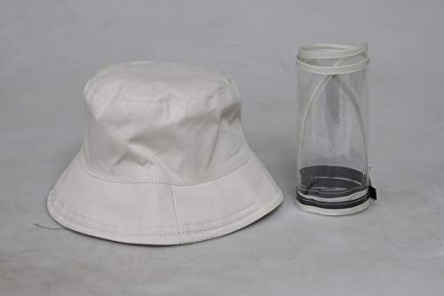 Letusto Protective Facial Mask Safety Face Shield Particulate Respirator Anti Spitting Splash Bucket Hat (Beige) #TOP6