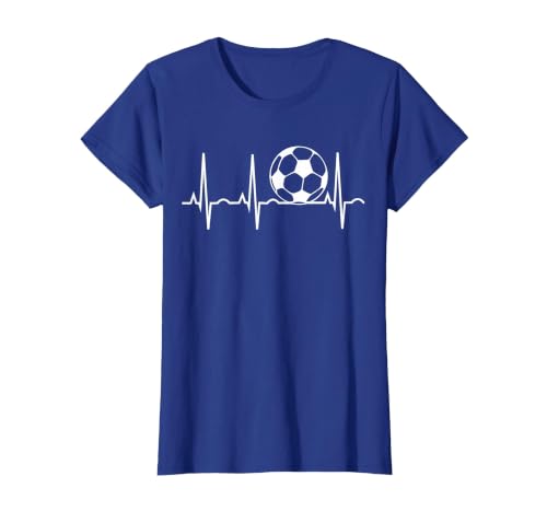 Soccer Heartbeat - Soccer Ball Heartbeat T-Shirt, Women, Royal Blue, Large