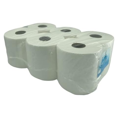 Enpack Pakla Haushaltstücher 6 Rollen - 19 x 22 cm Papiertücher - Putzpapierrolle Werkstatt/Küche - Handtuchrollen - 2-lagige perforierte Küchentücher - Hochweiße Papierhandtücher Cover