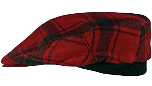 Casquette plate motif tartan élastique pour balades d'automne