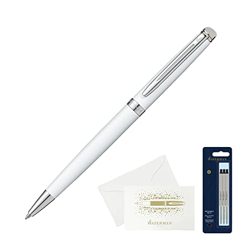 WATERMAN ウォーターマン 公式 限定 替芯&メッセージカード付きセット ボールペン メトロポリタン エッセンシャル ホワイトCT 高級 ブランド 贈り物 プレゼント S0920960