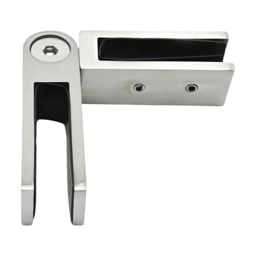 Fenteer 調整可能なガラス対ガラスクランプ 90〜180度ブレース ステンレススチールサポート手すりクリップホルダー バルコニーデッキ階段用, ブラッシュ仕上げ