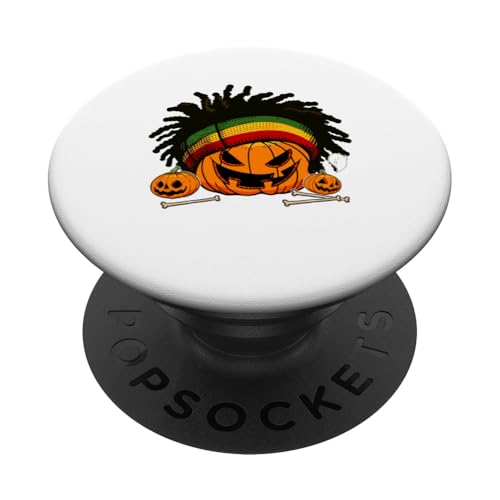 Horror Carved Pumpkin Halloween Jamaican Matching Parties PopSockets mit austauschbarem PopGrip