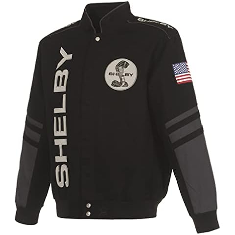 JH DESIGN GROUP Men's Shelby Cobra Jacket an Embroidered Classic Twill Coat, Bsc1 Black, S Cover