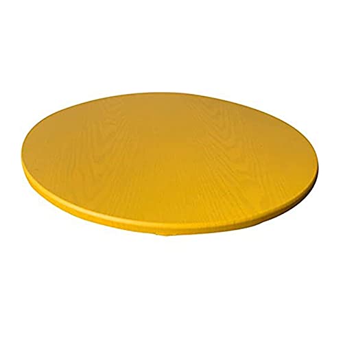 XHDZSW Protège Table Rond, Protège Table élastiqué Tout Autour,Imperméables,Nappe Ajustée Antidérapante avec Revêtement en Polyester (Jaune,Ronde 90cm)