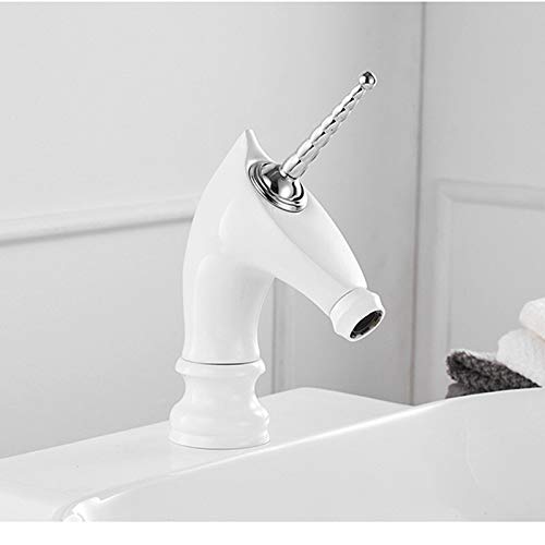 Mitigeur salle de bains licorne laiton évier eau chaude froide