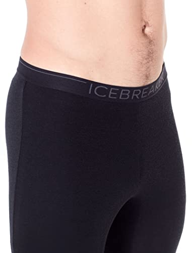 Icebreaker Merino Wool 175 Everyday Men’s Cold Weather Leggings - Thermal Underwear For Men With Contoured Slim Fit - 100% Merino Wool Base Layer - Premium Long Johns, Medium, Black/Monsoon #TOP5