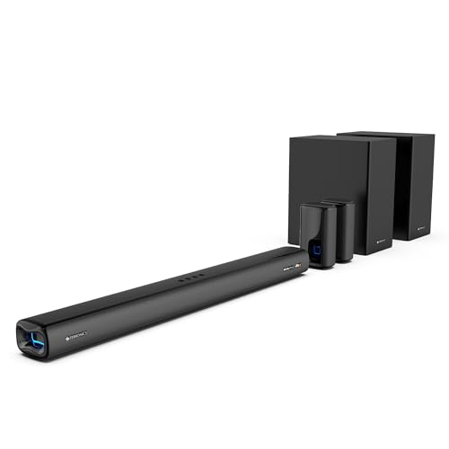 ZEBRONICS Juke BAR 9900 Soundbar, 725 Watts, DTS X, Dolby Atmos, 5.2.4 CH, 2X Wireless (Subwoofer & Satellites), BT v5.3 | HDMI eARC | Optical in | AUX | USB, RGB LED, Wireless UHF Mic, Deep Bass view 2