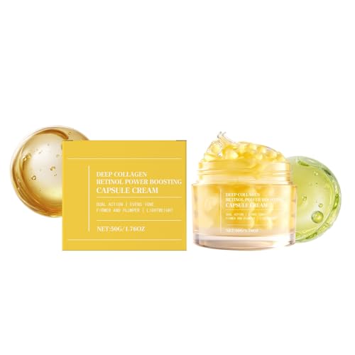 Crema en Cápsulas de Colágeno y Retinol - Doble Acción Antiedad, Suave para Piel Sensible, 50 g