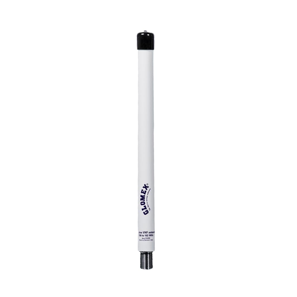 Glomex – Antenna VHF Glomeasy Compatta 25cm (Fibra di Vetro), Modello RA304 – Fast Fitting FME, 3dB, Per Ponte o Testa d'Albero, Per barche a vela e motore – Installazione Rapida e Performante