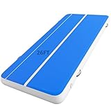 Erweater 26FT×6.6FT×8IN Air Tumbling Mat, Air Gymnastics Tumbling Mat, Inflatable Tumble Track With Electric Air Pump for Gymnastics Training/Home Use/Cheerleading/Yoga/Water, Blue