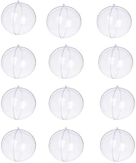 Yeelan Clear Plastic Acrylic Fillable Transparent Ball Sphere Bauble Ornament for Wedding Party Christmas Home Decor (40mm,set of 19pcs)