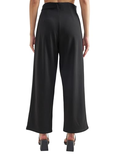 Image of Tokyo Talkies Wide Leg Relaxed fit Korean Pants |Ultra Soft|High Rise Pleated Trousers |Workwear|Formal All Day wear