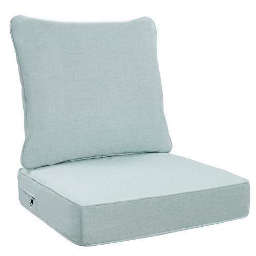 Image of Art Leon Waterproof Outdoor Seat Cushion 24 inchx 24 inch 30D High Density Foam Patio Chair Cushions with Non-Slip Backing Patio Cushions for Patio Furniture Porch Swing Garden Bench Camping Stadium Grey