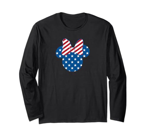 T-shirt Minnie Mouse Americana manches longues vêtement coton col rond Disney