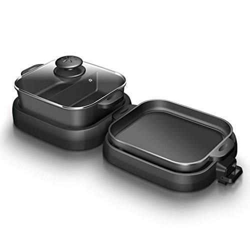 Tischgrill drinnen, rauchfreier Grill mit Deckel, elektrische Multifunktions-Grillpfanne, Temperaturregelung, faltbares Design, Antihaft-Pfanne,