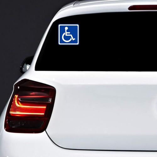 Miniatura 7 de Autodomy Pegatinas Discapacitado Minusvalido Pack 2 Unidades Adhesivo Minusvalido Coche Furgoneta Camión 10x10 Cm Uso Externo