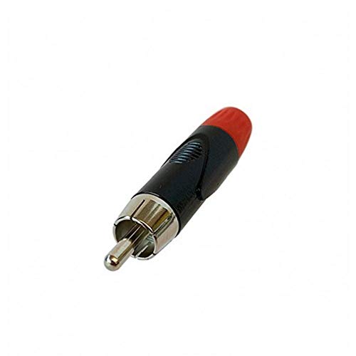 Conector RCA Monacor NRZZ002R rojo con aislamiento y cuerpo metálico