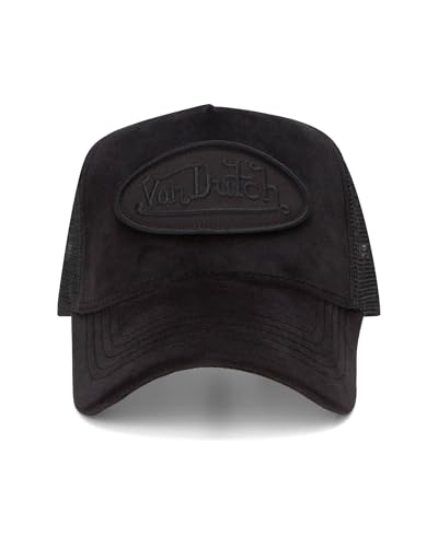 Image of Von Dutch Unisex Trucker Hat - Velvet Curved Bill Mesh Back Retro Classic Adjustable Snapback Baseball Cap for Men and Women