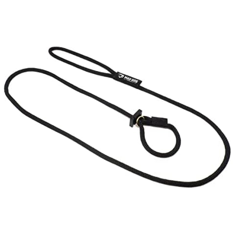 Mad Dog Products English Slip Dog Lead | 3/8 Inch x 10 Feet | Black Cover