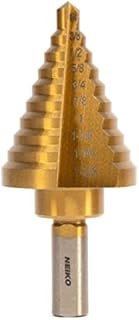 NEIKO 10194A Titanium Step Drill Bit, High-Speed Alloy-Steel Bit, Hole Expander for Wood and Metal, 10 Step Sizes from 1/4 Inch to 1 3/8 Inches