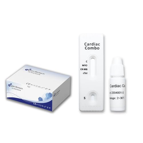 Paquete de 10. Kit de prueba de salud cardíaca, combo de mioglobina/CK-MB/troponina I, 3 marcadores. 10 kits en una caja