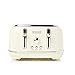 Haden Highclere Cream Toaster 4 Slice - Electric Stainless steel Toaster With Reheat And Defrost Functions - Easy To Clean - Removable Crumb Trays