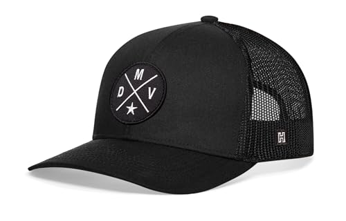 Image of HAKA State City Trucker Hat for Men & Women, Adjustable Baseball Hat, Mesh Snapback, Sturdy Outdoor Black Golf Hat