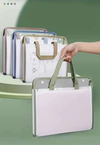 Image of (Pack of 1) Multipurpose Transparent Mesh Carry Bag with Handle File Folder,Document Organizer,Office School College Travel Storage Bag Pastel Color,A4