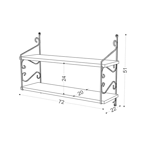 Estante de pared blanco de 100% melamina con acabado tradicional 3