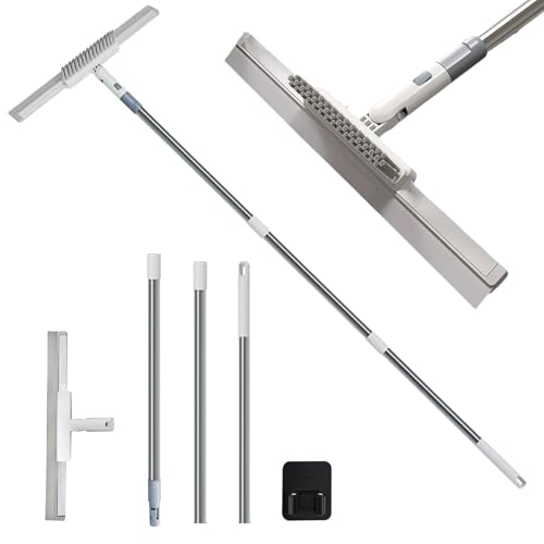 Hawsam Duschabzieher Edelstahl Langer Stiel 124CM Fensterabzieher mit 38CM...